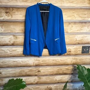 Zara Vibrant Blue Blazer with Silver Accents